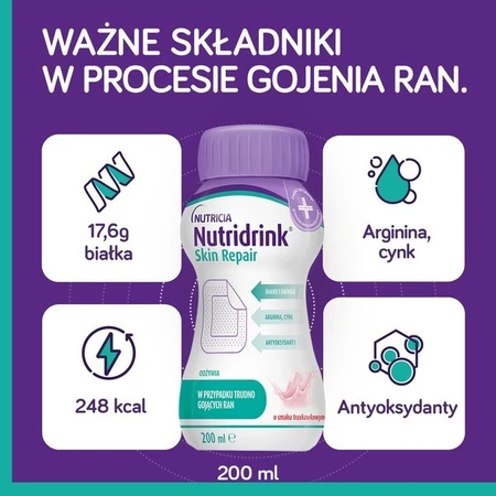 3er-Set Nutridrink Skin Repair, Vanille-Geschmack, flüssig, 4 x 200 ml + INTENO Soft Care, Pflegetücher, 10 Stück.