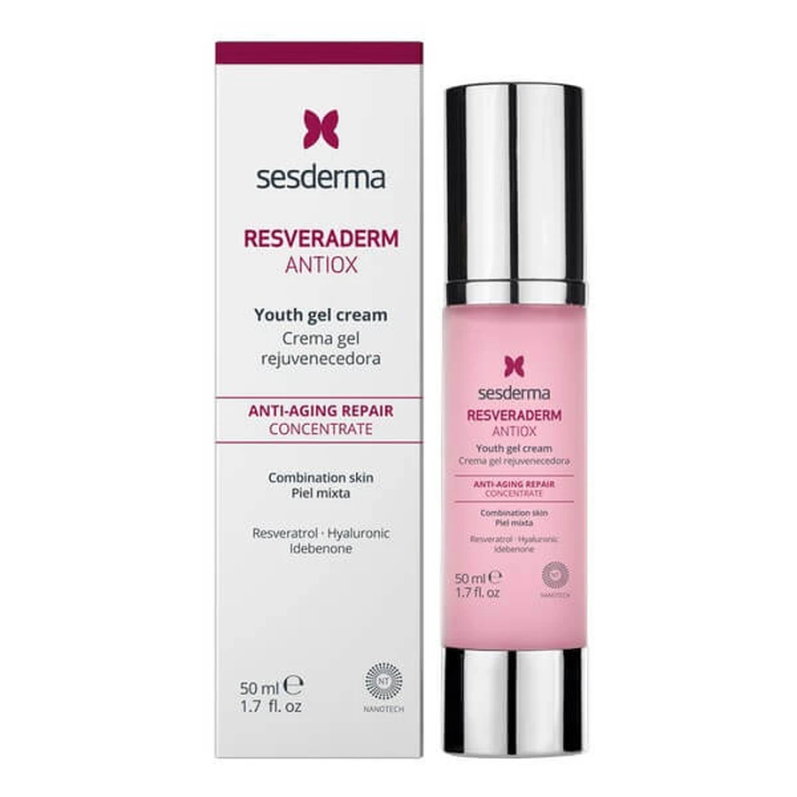 Sesderma Resveraderm Antiox, crema-gel, concentrato di ringiovanimento, 50 ml