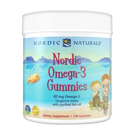 Nordic Omega-3 Gummies, 82 mg Tangerine Treats, jelly beans, 120 buc.