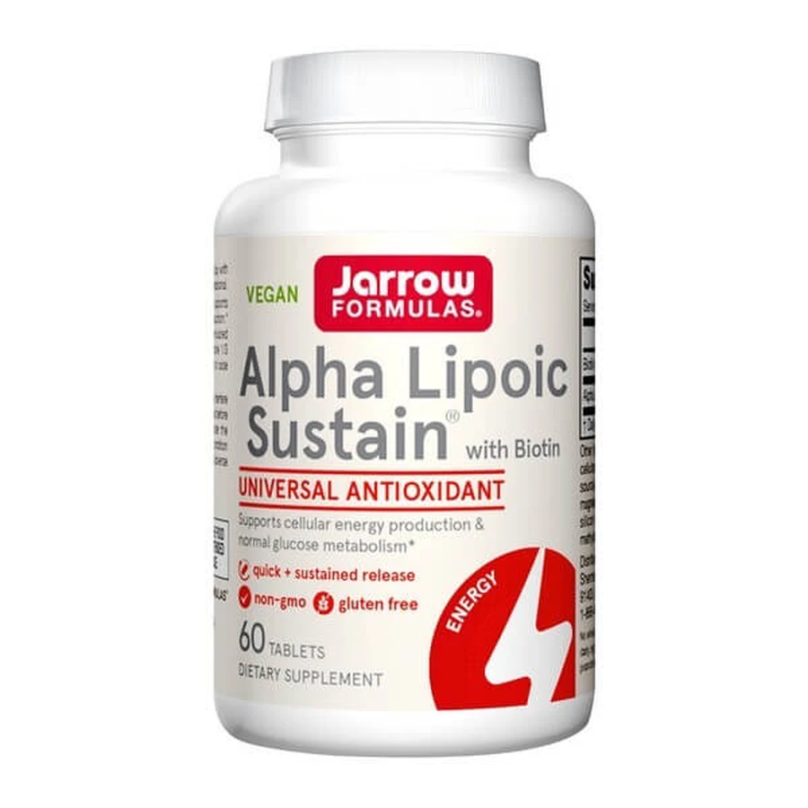 Jarrow Formulas, Alpha Lipoic Sustain 300 mg with Biotin, tablets, 60 pcs.