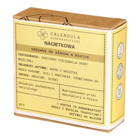 Caléndula Modern Self Care, Acondicionador capilar en barra de Caléndula, Caléndula, 60 g
