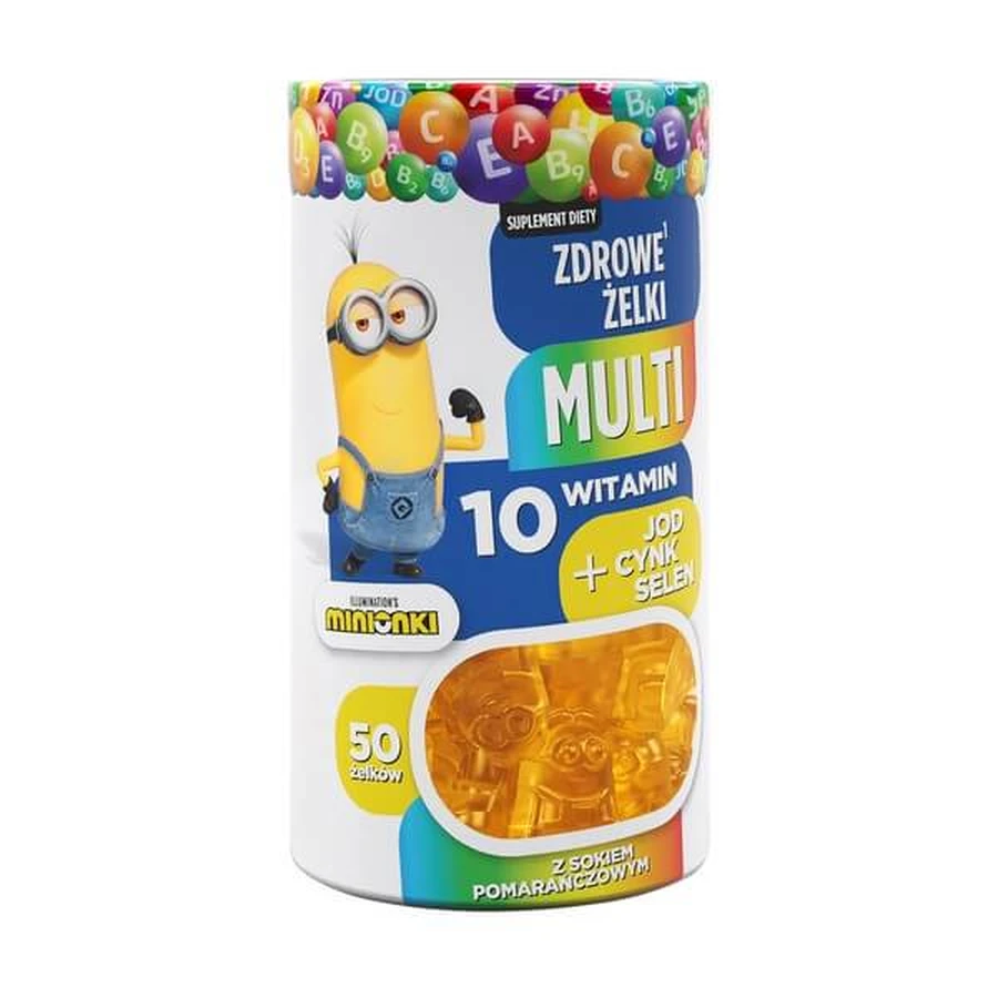 Minionki Multi Healthy Jelly, sinaasappelsmaak, 50 stuks.