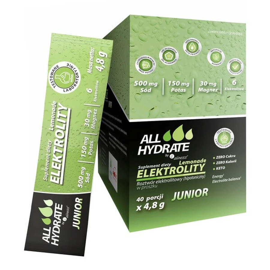 AllHydrate Electrolytes Junior, powder sachets, 4.8 g x 40 pcs.