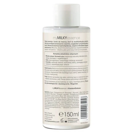Miya Cosmetics myMILKYessence, émulsion apaisante et tonique pour le visage 2-en-1, 150 ml
