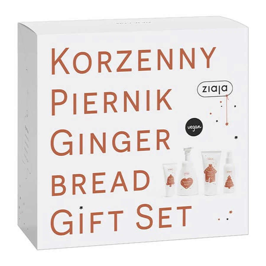 Set, Ziaja Spicy Gingerbread, washing foam, 250 ml + body mist, 100 ml + shower gel, 160 ml + hand cream, 50 ml