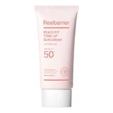 Real Barrier Peach Fit Tone-Up Sun Cream SPF50+ PA++++, crème solaire hydratante avec effet éclaircissant, 50 ml.