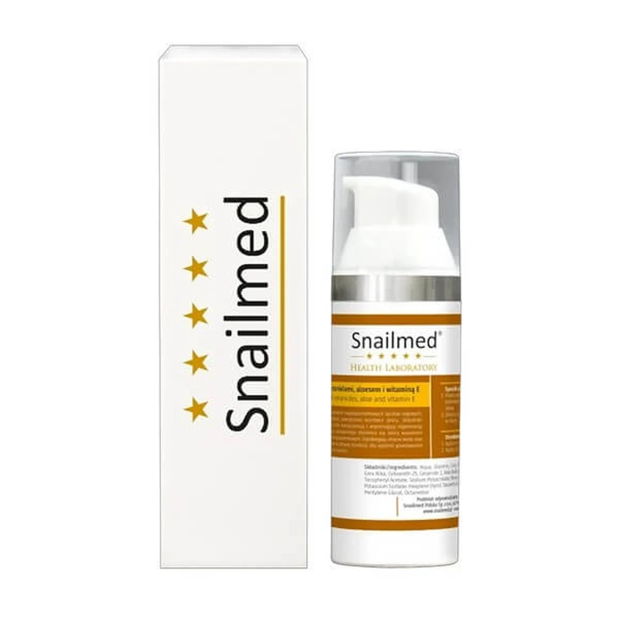 Snailmed, cremă lipoactivă după ras cu aloe vera, vitamina E și acid octadecanoic, 50 ml