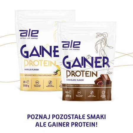 ALE Gainer Protein Strawberry Flavor, proszek, 1000 g: ceny i cechy