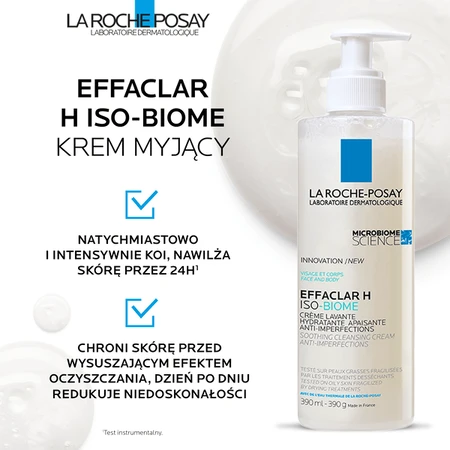 La Roche-Posay Effaclar H ISO-Biome set, crème hydratante visage, 40 ml + crème nettoyante apaisante, 390 ml