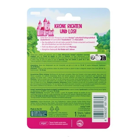 Kneipp Naturkind, płyn do kąpieli dla dzieci Czarodziejska Korona, 40 ml: ceny i cechy