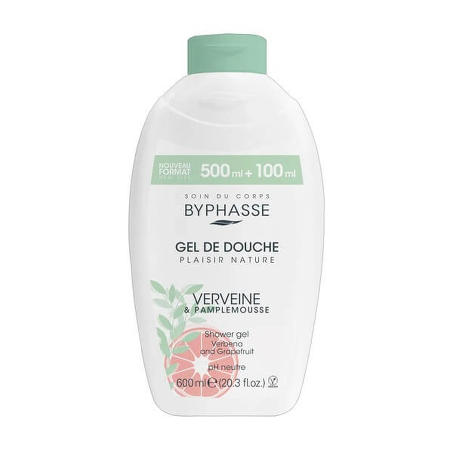Byphasse Plaisir Nature, douchegel, verbena en pompelmoes, 600 ml