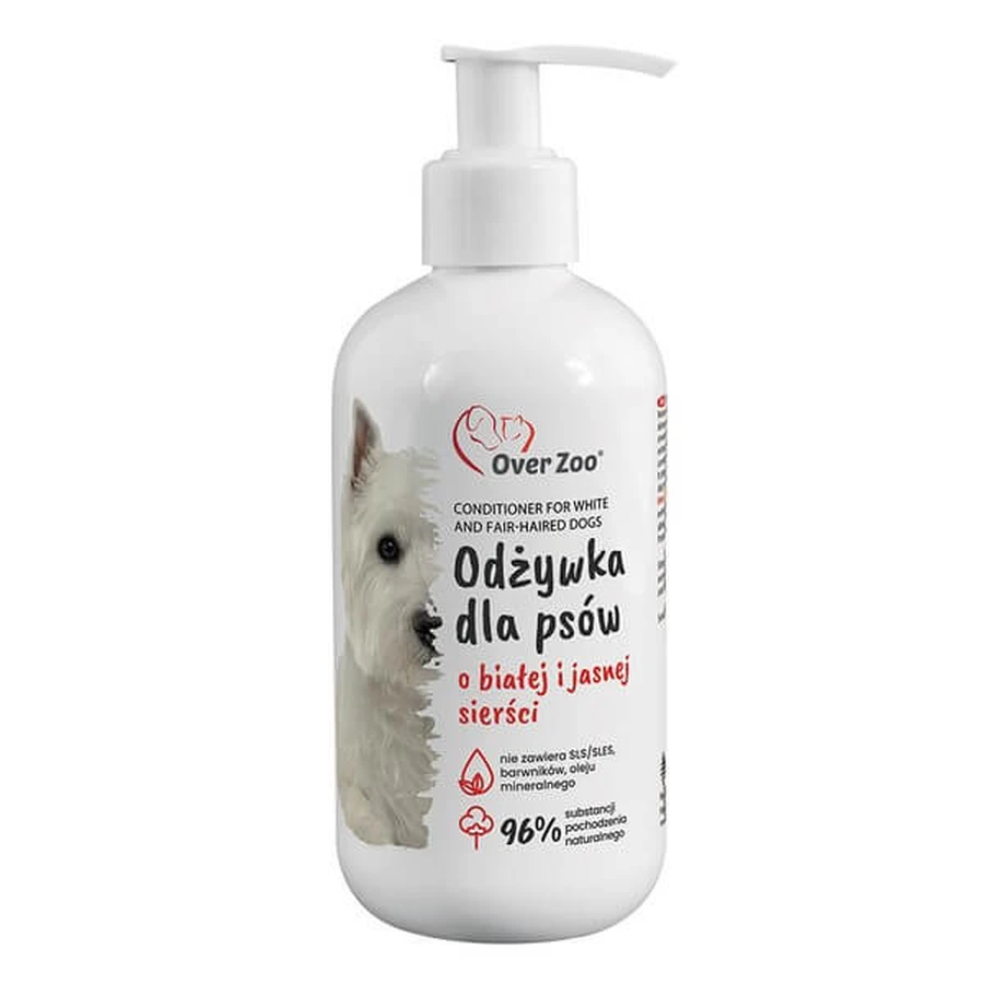 Over Zoo, balsam pentru câini cu blana albă și deschisă, 240 ml