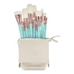 Ilu Basic, Set de 12 brochas de maquillaje + estuche, turquesa
