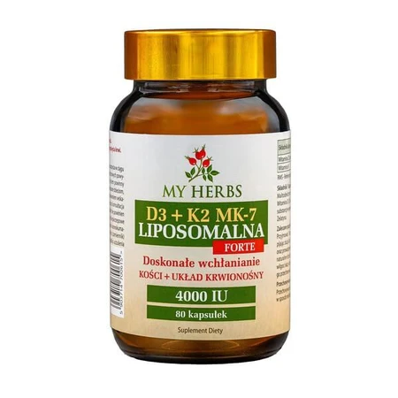 My Herbs D3 + K2 MK-7 Liposomal, Forte, Kapseln, 80 Stück.