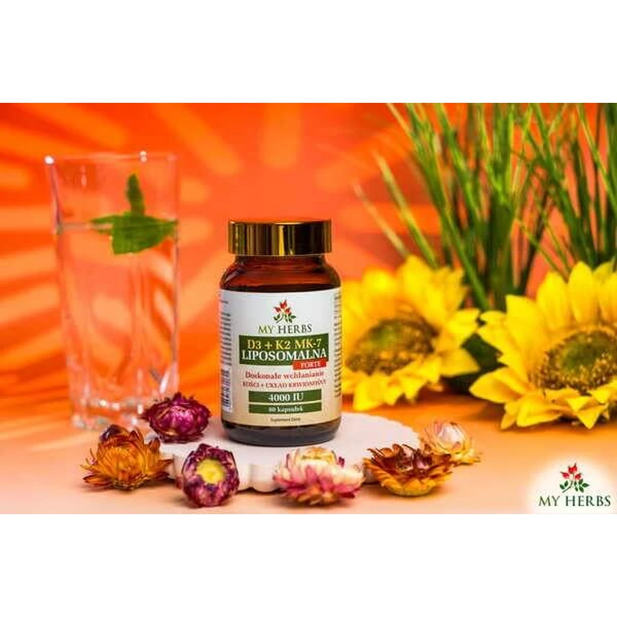 My Herbs D3 + K2 MK-7 Liposomal, Forte, Kapseln, 80 Stück.