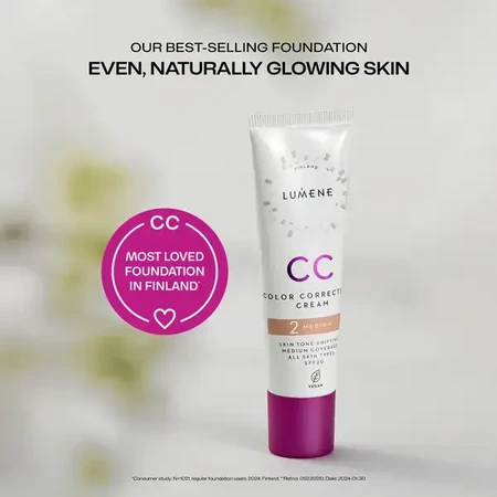 Lumene CC Color Correcting Cream, korrigierende CC-Creme SPF 20, 1.75 (N), 30 ml.