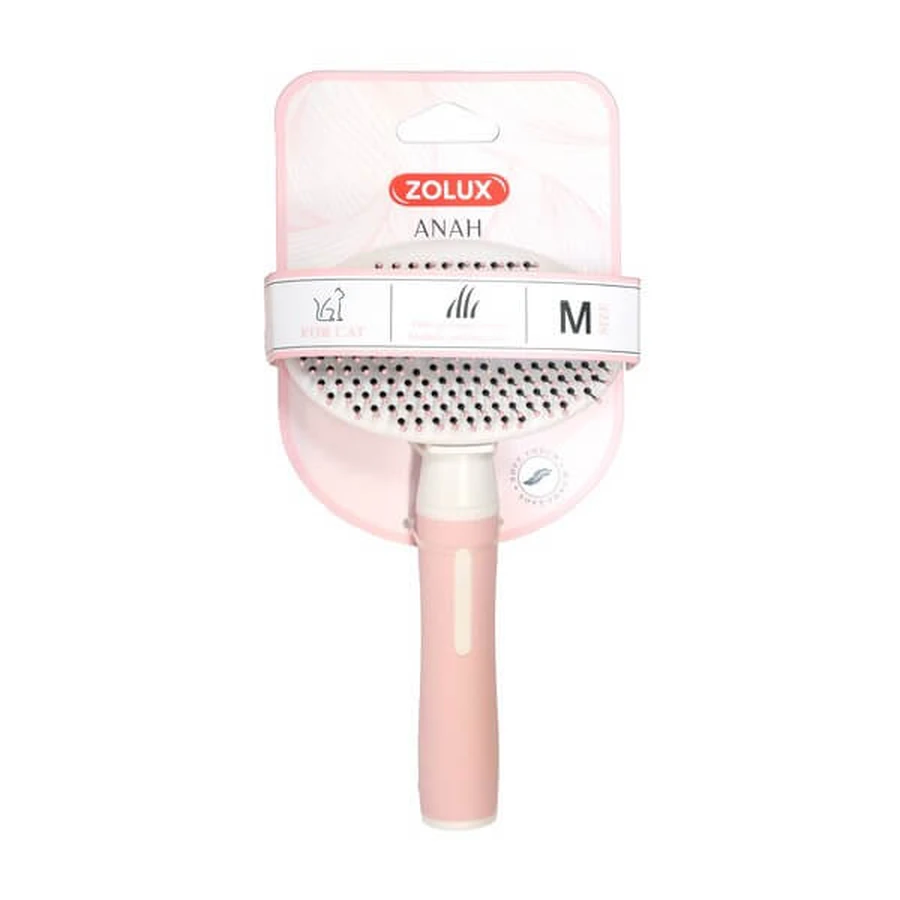 Zolux ANAH, brosse douce avec aiguilles rétractables pour chats, M, 1 pc.