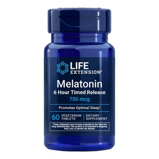 Life Extension Melatonin 6 Hour Timed Release 750 mcg, tablets, 60 pcs.