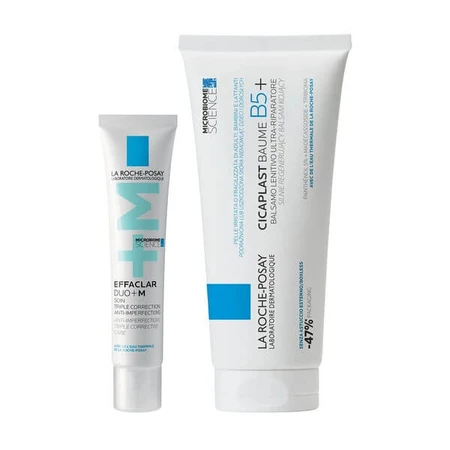 La Roche-Posay kit, Effaclar Duo+ M, cream against imperfections, 40 ml + Cicaplast Baume B5+, soothing lotion for face and body, 100 ml