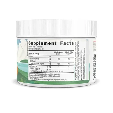 Nordic Omega-3 Gummies, 82mg Tangerine Treats, gelatine, 60 pezzi.