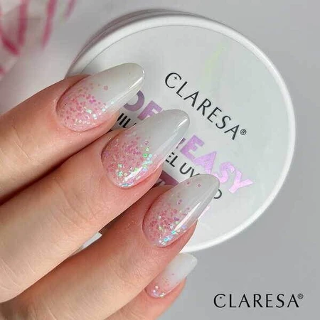Claresa Soft&amp;Easy Builder Gel, gel constructor de uñas, Blanco Lechoso, 12 g
