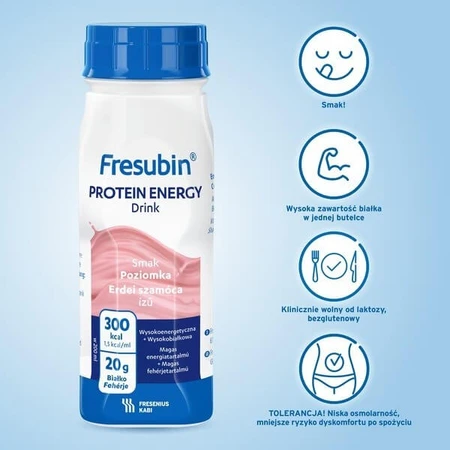 MIX Fresubin Protein Energy Drink 16x200 ml (arome căpșuni si fructe tropicale)