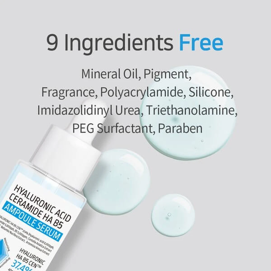 APLB Hyaluronzuur Ceramide HA B5 Ampul, vochtinbrengend serum voor het gezicht met hyaluronzuur, ceramiden en vitamine B5, 40 ml