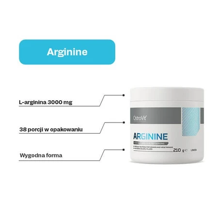 OstroVit Arginină, pulbere, aromă de lămâie, 210 g