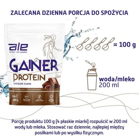 Set van 3 x ALE Gainer Eiwit Chocolade Smaak