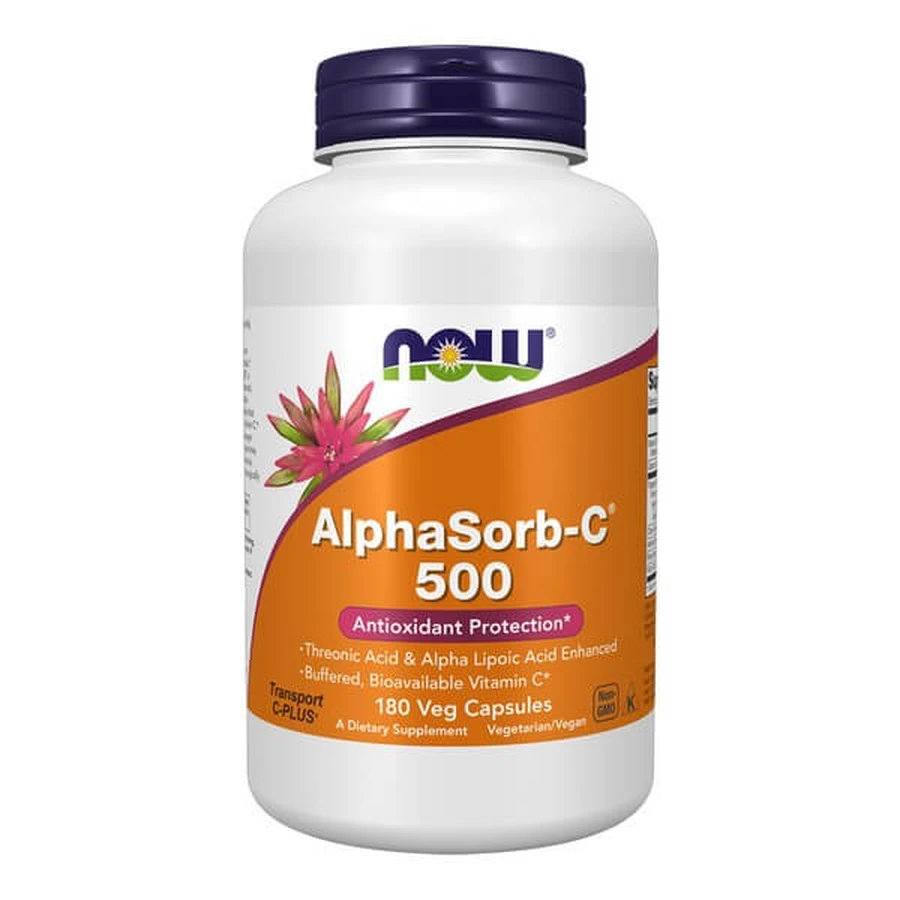 Now Foods AlphaSorb-C 500 mg, capsule, 180 pezzi.