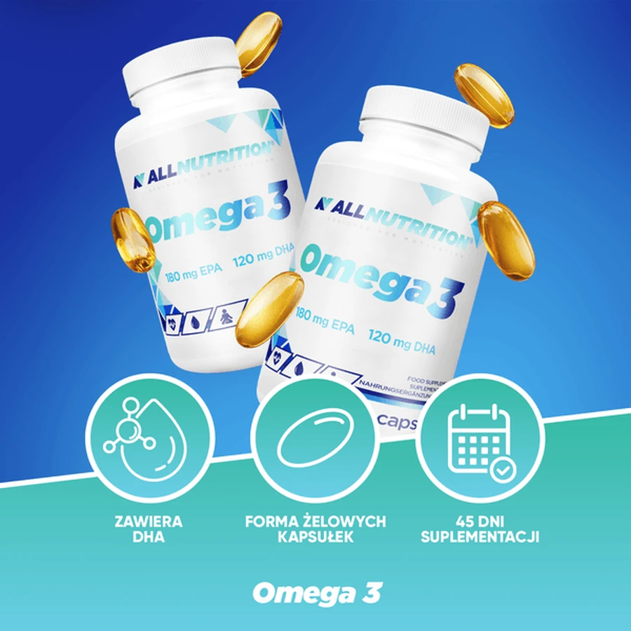 Lote de 2 x Allnutrition Omega 3, cápsulas, 90 unid.