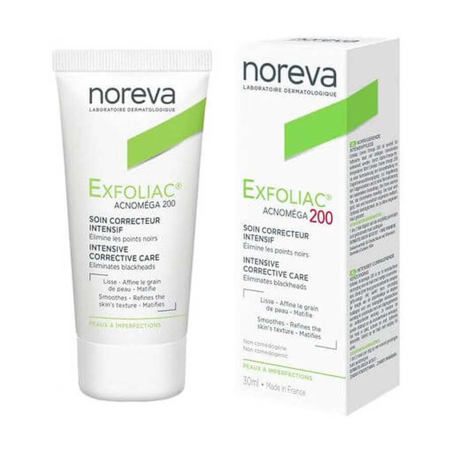 Noreva Exfoliac Acnomega Intensieve Corrigerende Crème voor Acneïsche Huid 200, 30 ml