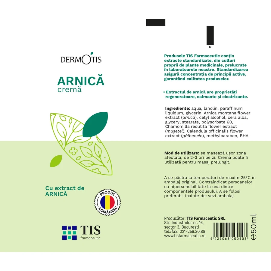 Crema de árnica DermoTIS, 50 ml, Tis Farmaceutic