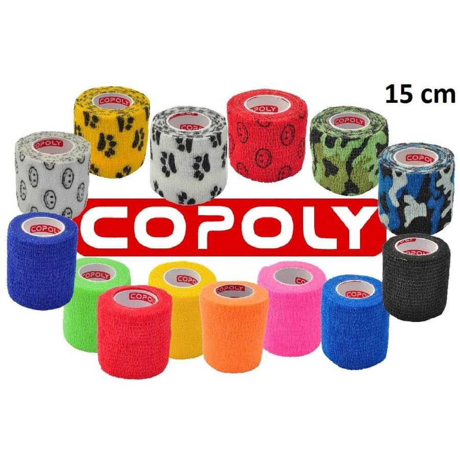 COPOLY selbstklebende Bandage 15cm x 457cm gemischte Farben