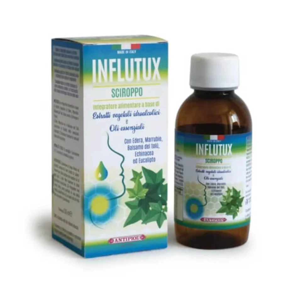 Influtux sciroppo con estratti vegetali e oli essenziali