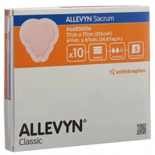 Sterile Compliant Adhesive Hydrocellular Adhesive Dressing For Sacral Laregion Absorbent Polyurethane Foam Allevin Sacrum 17x17cm 10mediations