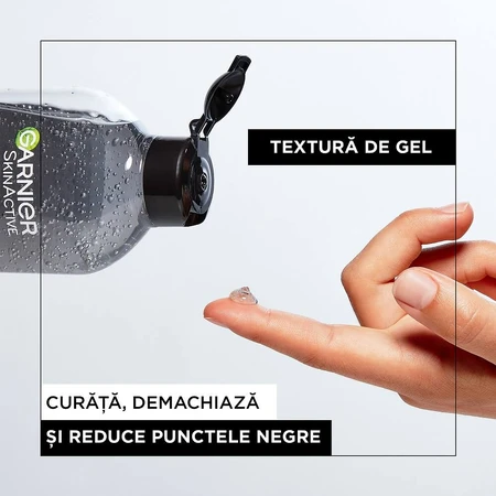 Skin Naturals Salicylic Acid and Activated Charcoal Enriched Gel Micellar Water, 400 ml, Garnier
