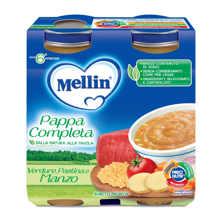 Mellin Pappa Completa Manzo 2x250g