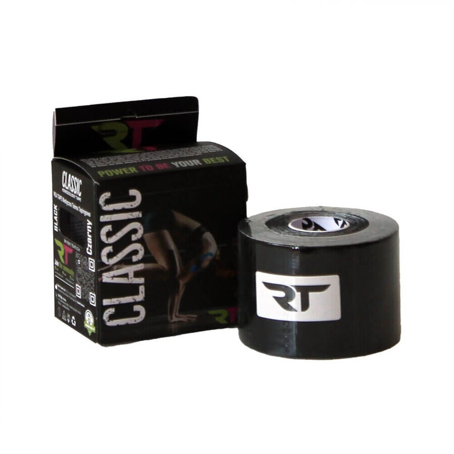 Cinta kinesiológica Premium Ultra Strong negra, 5 cm x 5 m, REA Tape