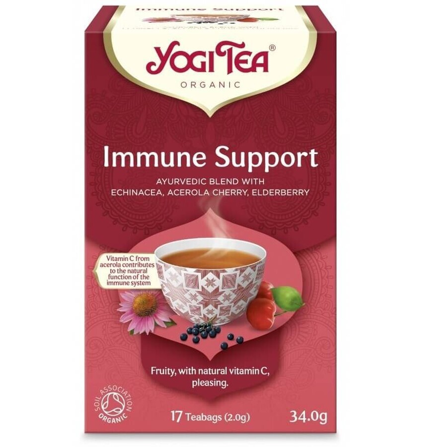 Pacchetto Tè Bio Supporto Immunitario + Tè Biologico Echinacea, 17 buste + 17 buste, Yogi Tea