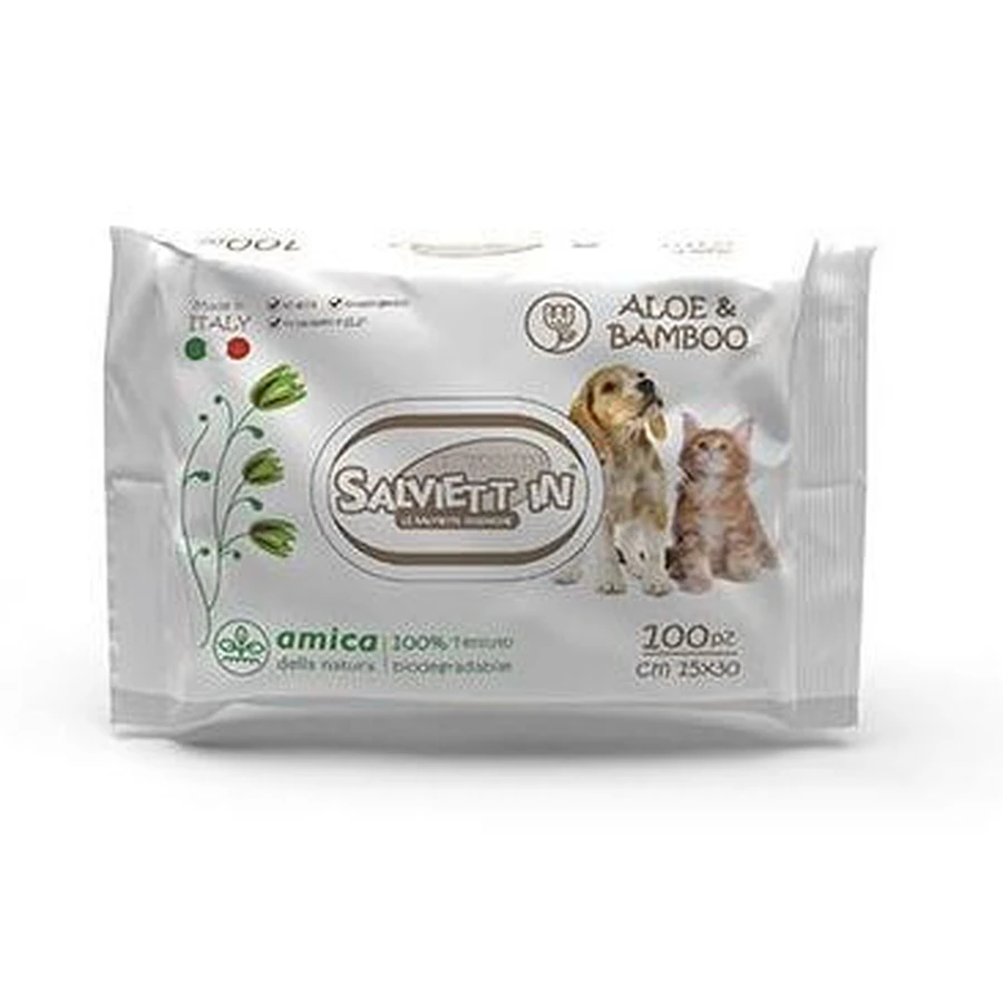 "XXL" LINGETTES HYGIÉNIQUES BIODÉGRADABLES CF. (100 PCS) ALOE & BAMBOU