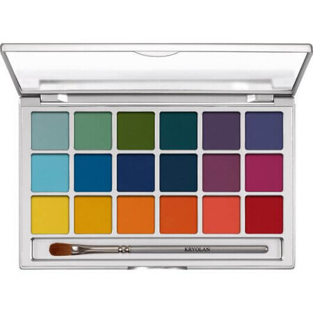 Kryolan Eye Shadow Variety Paleta de sombras de ojos 18 colores V2 20g