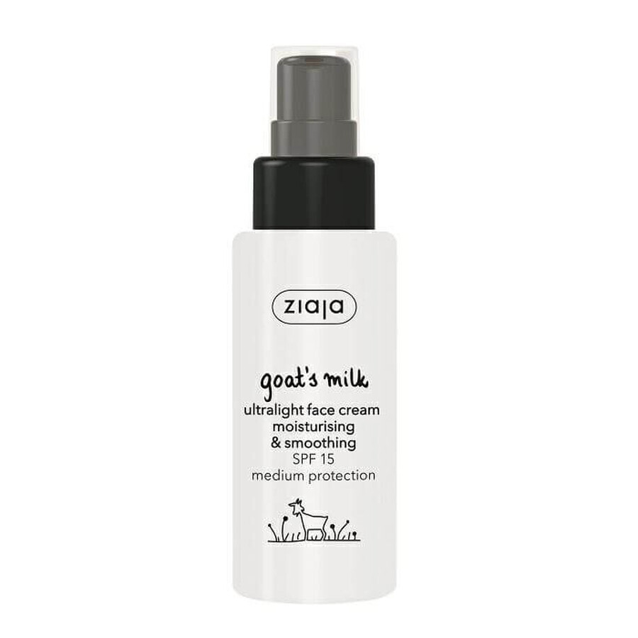 Crema facial ultraligera con leche de cabra y SPF 15, 50 ml, Ziaja