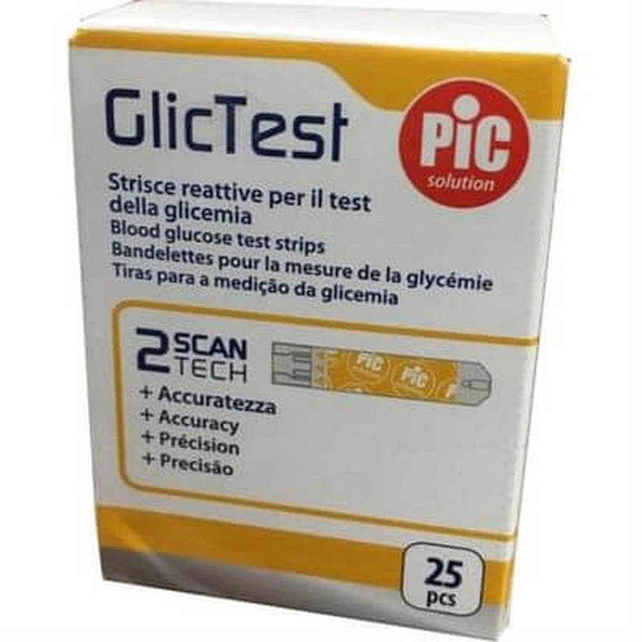 Pic Glyctest Tiras 25 Piezas