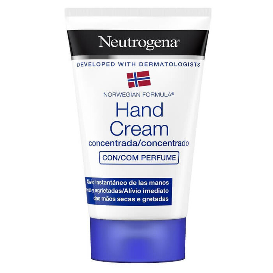 Crema de manos concentrada perfumada para pieles secas y agrietadas, 50 ml, Neutrogena