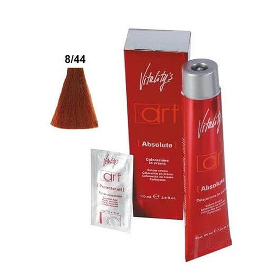 Vitality's Art Absolute Permanent Haarkleuring met Ammoniak 8.44 Intens Licht Blond Rood 100ml