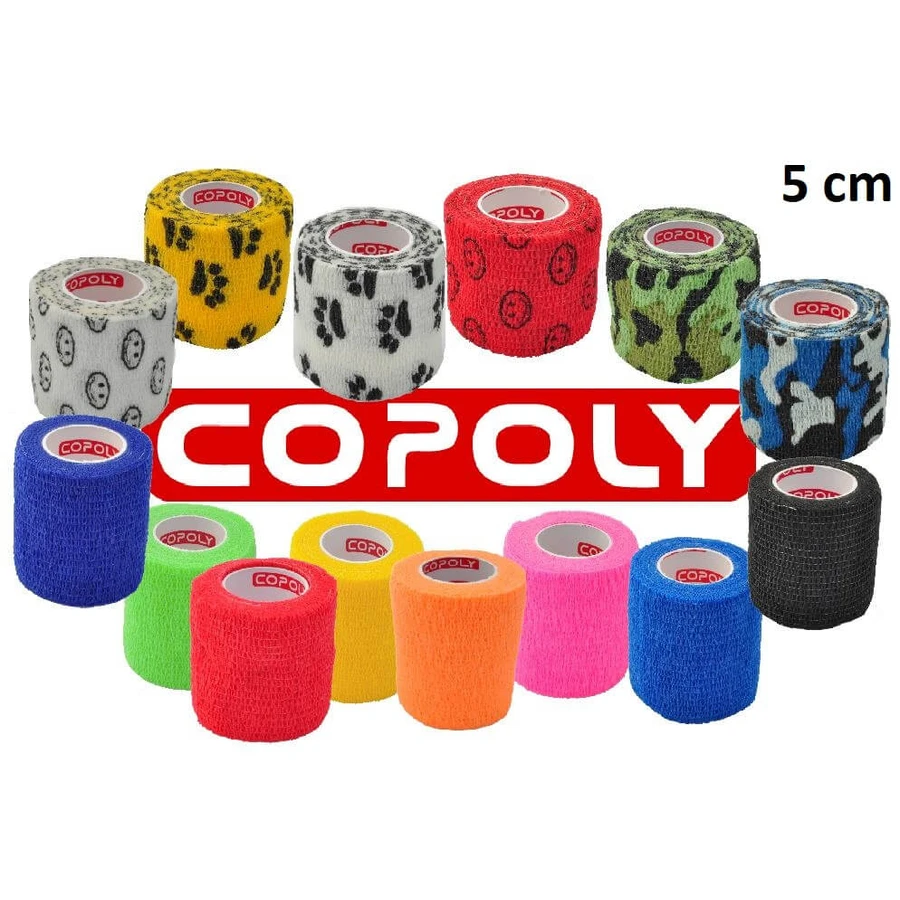 COPOLY selbstklebende Bandage 5cm x 457cm gemischte Farben