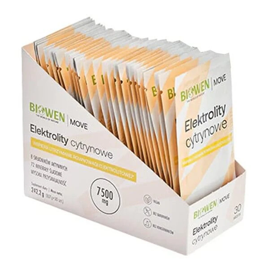 Biowen, Elektrolity Cytrynowe, proszek, 30 saszetek: ceny i cechy