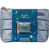 Pure organic beauty collision - máscara de pestañas voluminizadora orgánica double dream + lápiz de ojos orgánico no. 01 negro + bolso de mano