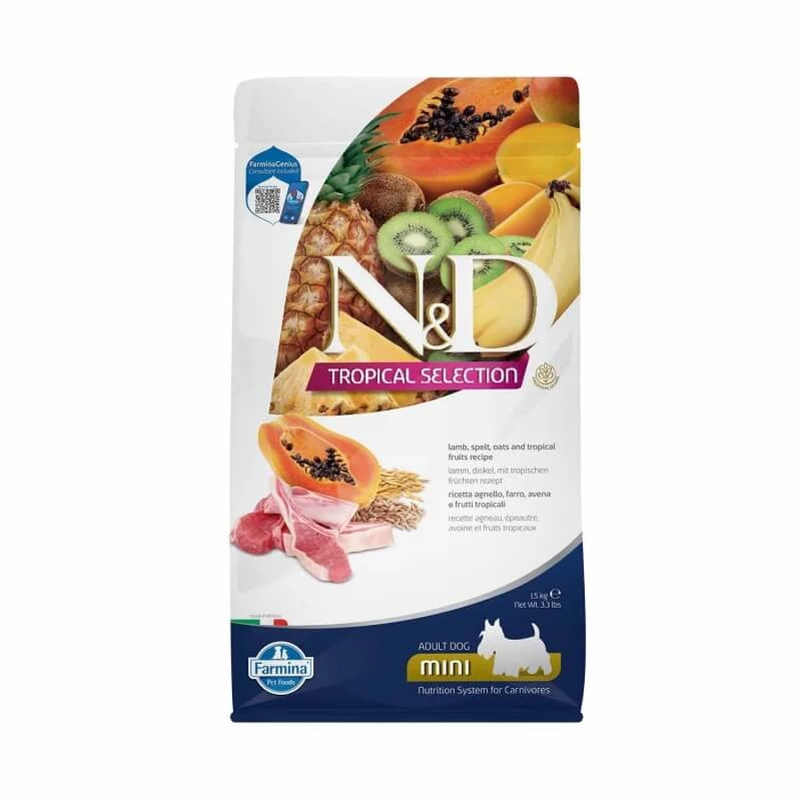 Farmina N&amp;d tropical selection mini dog agnello e frutti tropicali - alimento completo per cani adulti di taglia mini 1,5 kg